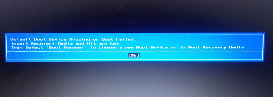 Boot failed при загрузке компьютера windows 7 что делать и как исправить